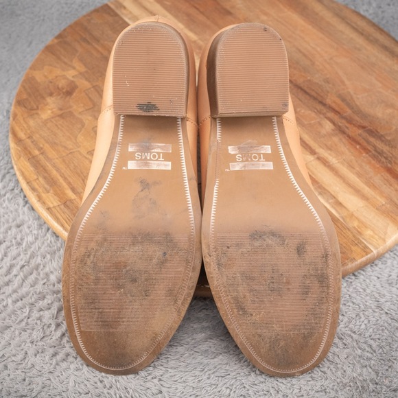 Toms Leila Ankle Leather Bootie Light Brown Women Size 8.5 - Picture 6 of 6